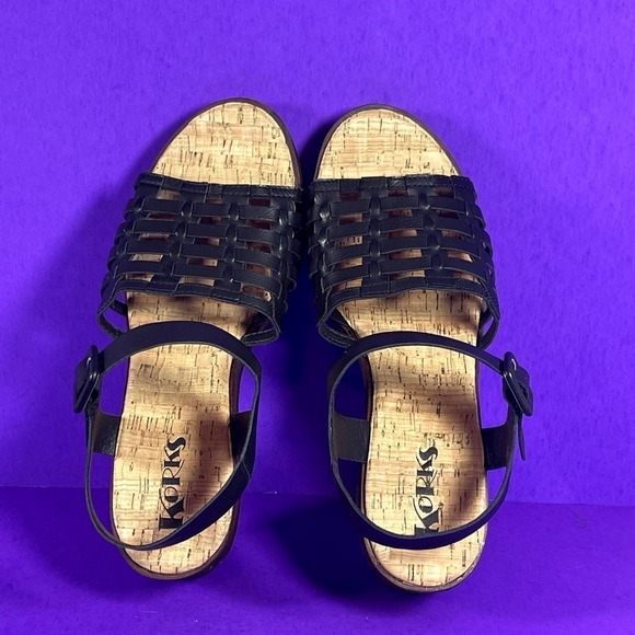 KORKS Women's Black Marley Wedge Sandals Shoe Size 11-NEW - Picture 5 of 10